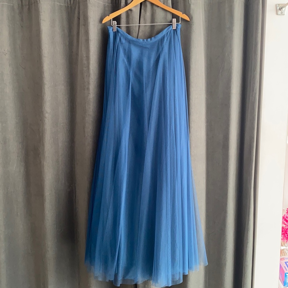 Jenny Yoo Blue A-Line Skirt
